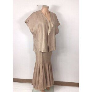 Courtney Washington Linen Skirt Set Womens Small